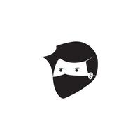 Face Mask Logo Design Vector