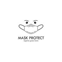 Face Mask Logo Design Vector