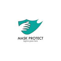 Face Mask Logo Design Vector