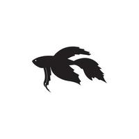 Betta fish vector silhouette