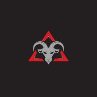 Goat and Triangle logo or icon design vector