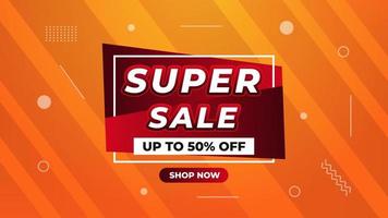 Supersale colorful gradient background sale banner design vector