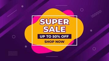 Supersale colorful gradient background sale banner design vector