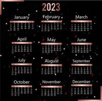 2023 Year Calendar Template. vector