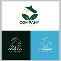 Real estate logo design with editable vector