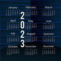2023 Year Calendar Template. vector
