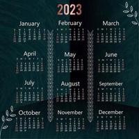 2023 Year Calendar Template. vector