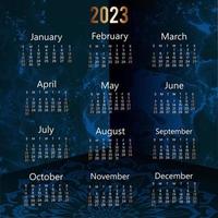 2023 Year Calendar Template. vector