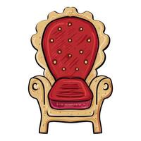 Royal throne hand drawn style vector