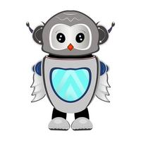 Owl robot in cartoon style vector