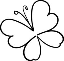 Butterfly in hand drawn doodle style vector