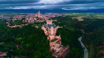 Aerial view of Alcazar of Segovia