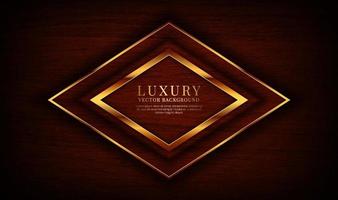 3D brown luxury rhombus shape background overlap layer on dark space with wood texture effect decoration. Graphic design element elegant style concept for banner, flyer, card, cover, or landing page
