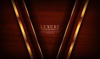 3D brown luxury abstract background overlap layer on dark space with wood texture effect decoration. Graphic design element elegant style concept for banner, flyer, card, cover, or landing page vector