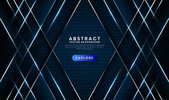 3D blue technology abstract background overlap layer on dark space with light effect decoration. Graphic design element future style concept for banner, flyer, card, brochure cover, or landing page vector