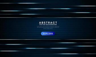 3D blue technology abstract background overlap layer on dark space with light effect decoration. Graphic design element future style concept for banner, flyer, card, brochure cover, or landing page vector