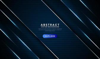 3D blue technology abstract background overlap layer on dark space with light effect decoration. Graphic design element future style concept for banner, flyer, card, brochure cover, or landing page vector