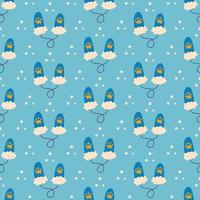 Seamless pattern warm doggy mittens vector