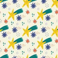 Characters bright stars seamless pattern vector