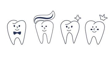 Stomatology logo vector stock illustration. Teeth for a children's dentist. Isolated on a white background.