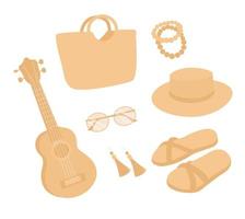 Summer beach set. Vector stock illustration.