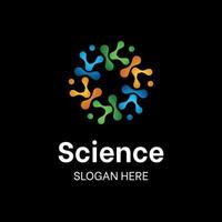circle science logo design with color gradient concept vector