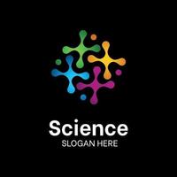 colorful science logo design template vector