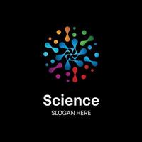 gradient color science logo design template vector