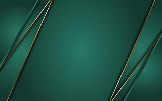 Abstract green background with line gold vector