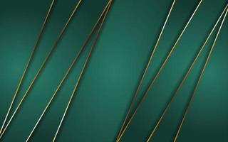 Abstract green background with line gold vector