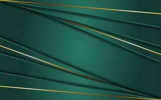 Abstract green background with line gold vector
