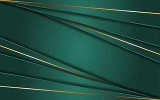 Abstract green background with line gold vector