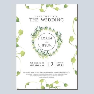 wedding invitation template free vector