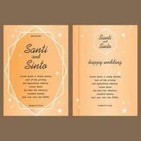 minimal wedding invitation template vector