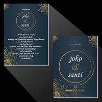 Decorative wedding invitation template free vector