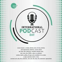 Flat design international podcast day concept Free Vector