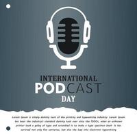 Flat design international podcast day concept Free Vector