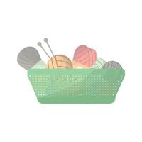 basket with yarn vector