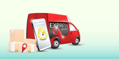 Express delivery customer service, Vector creative design concept.