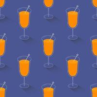 Cocktail drinks in tall glass seamless pattern, Vector illustration design for background.