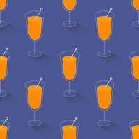 Cocktail drinks in tall glass seamless pattern, Vector illustration design for background.