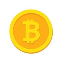 Bitcoin cryptocurrency vector illustration. Bitcoin sell and buy concept. Crypto money symbol in golden color.