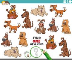 one of a kind game for children with cartoon dogs vector