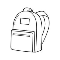 Hand drawn camping or school backpack doodle. Bag for travel in sketch style. Vector illustration isolated on white background.