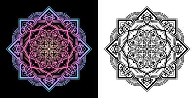 Mandala pattern in 2 type of modern Thai style vector