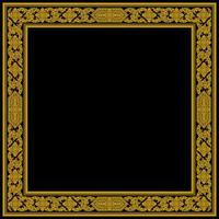 Golden Thai Art Pattern Frame Square Shape vector