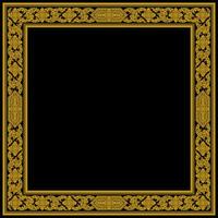 Golden Thai Art Pattern Frame Square Shape vector