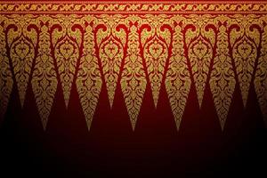 Pattern Background Thai Art Template Gold Red vector