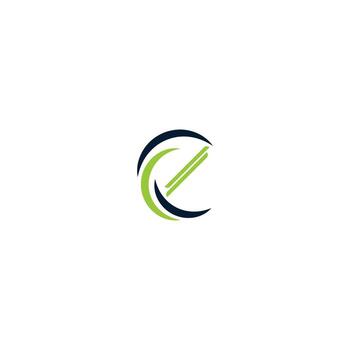 abstract initial letter C and E logo in dark blue and green color isolated in white background applied for engineering consulting logo also suitable for other brands or companies with same initial vector