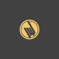 abstract initial letter IW logo in gold color isolated in black background applied for wealth management logo also suitable for the brands or companies that have initial name IW or WI vector